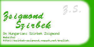 zsigmond szirbek business card
